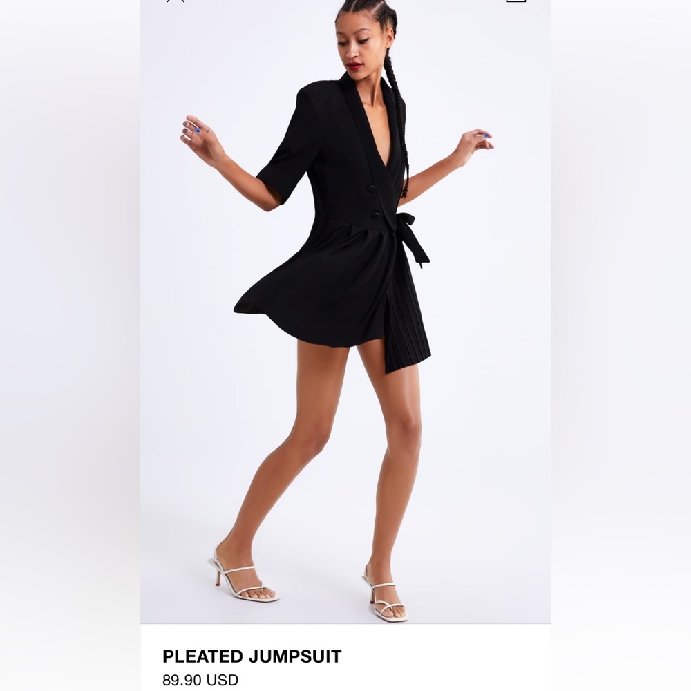 Black pleated jumpsuit